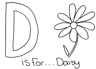 Letter D coloring page